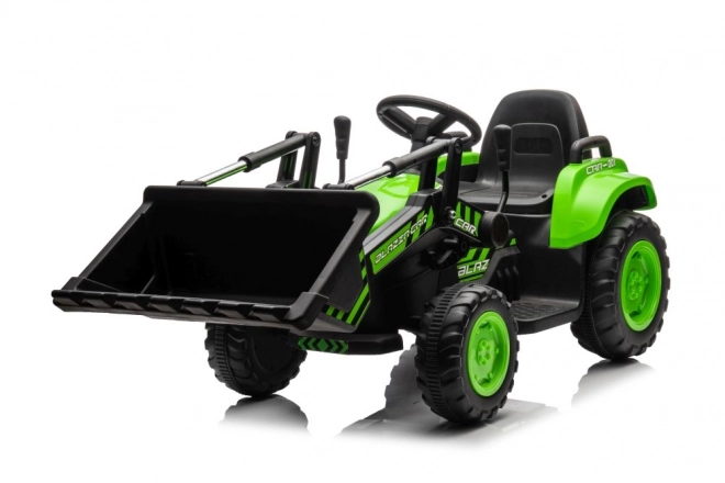 Tractor electric pentru copii cu cupă verde