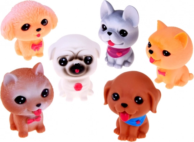 Set de figurine de cauciuc cățeluși 6 bucăți