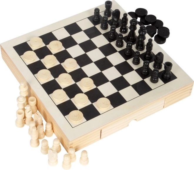 Set compact de șah din lemn 3‑în‑1 small foot