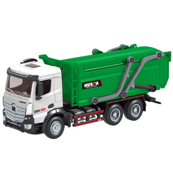 Camion de gunoi metalic Huina verde mobil 1:50