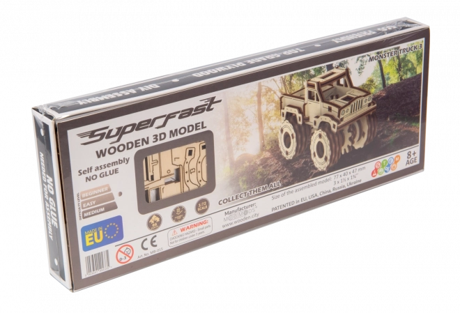 Puzzle 3D din lemn camion monstru