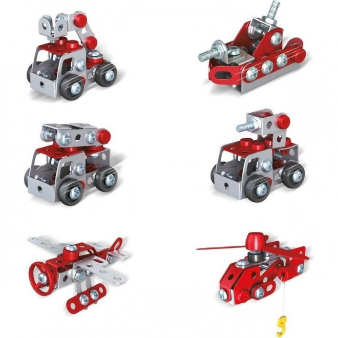 Set de construcție Micul mecanic - vehicule de pompieri – Avion