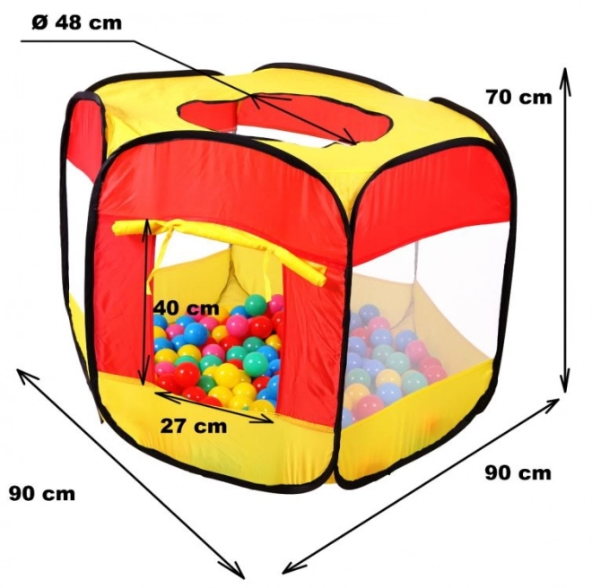 Cort de joacă hexagonal cu bile IPLAY