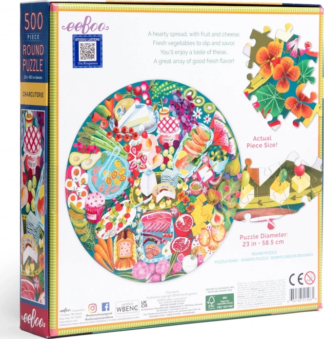 Puzzle rotund Charcuterie de la EEBOO, 500 piese