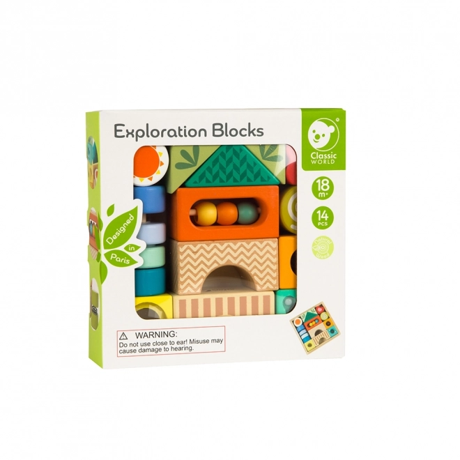 Klocki senzoriale multifuncționale cu 7 funcții Montessori de la Classic World