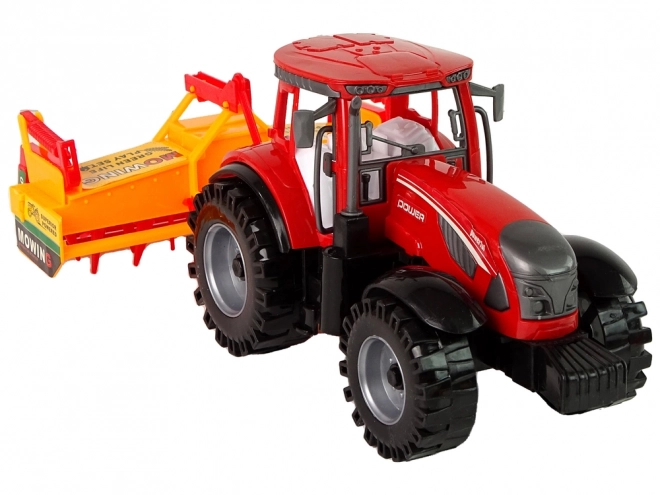 Tractor cu cultivator cu motor roșu prin frecare