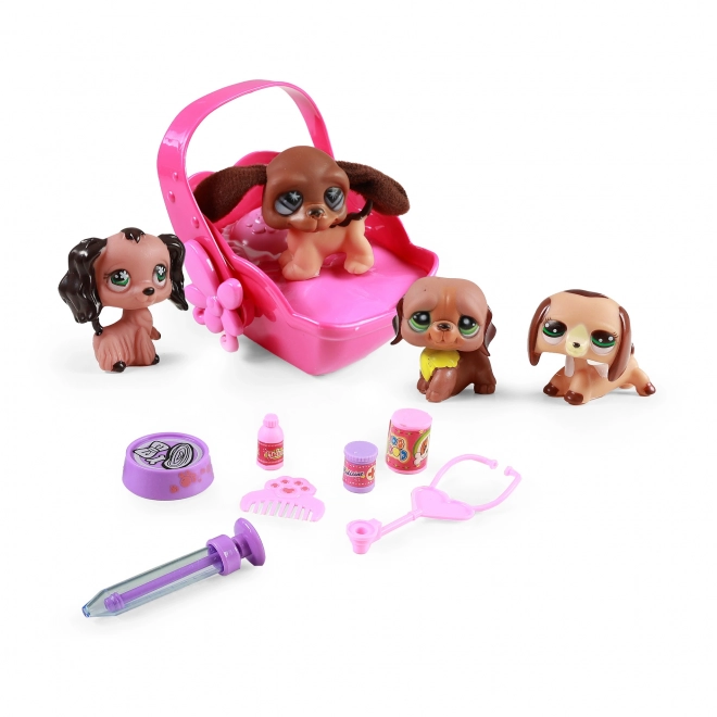 Set Animale cu Accesorii și Cușcă Luminoasă și Sonoră
