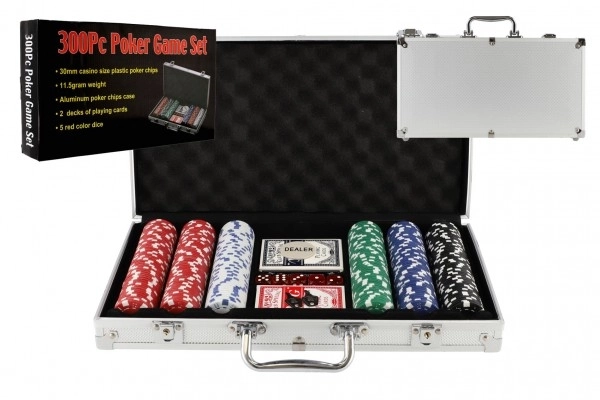 Set poker în servietă de aluminiu - 300 bucăți