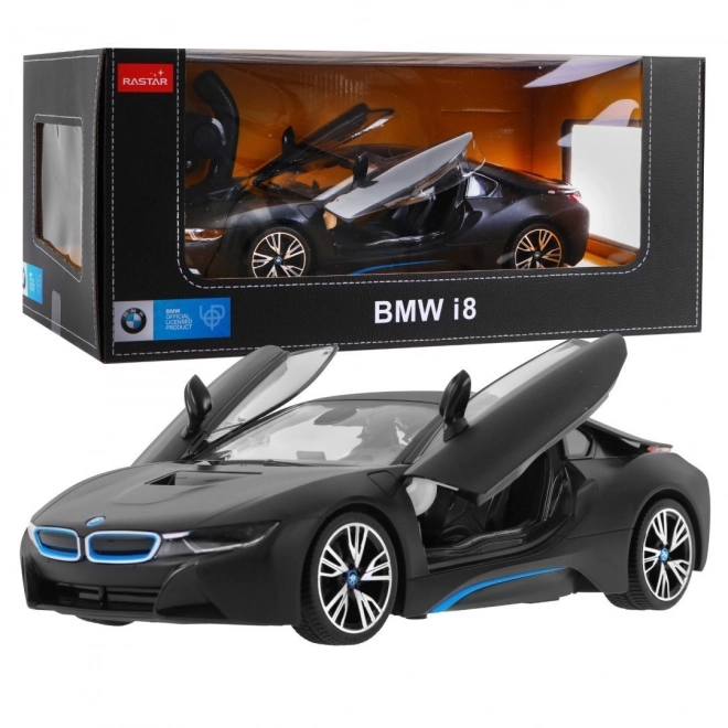 BMW i8 negru RASTAR 1:14 auto cu telecomandă + telecomandă 2,4 GHz