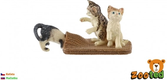 Pisică domestică 3 buc zooted plastic 7 cm în săculeț