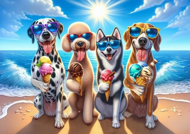 Puzzle Cățeii în vacanță 200 de piese