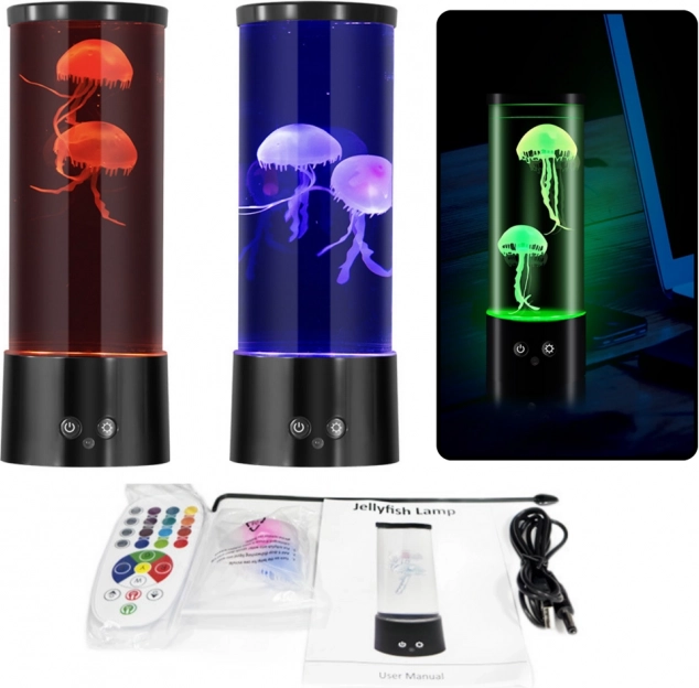 Lampă LED decorativă cu meduze pe baterii și cablu USB