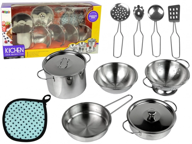 Set de gătit din oțel inoxidabil pentru copii