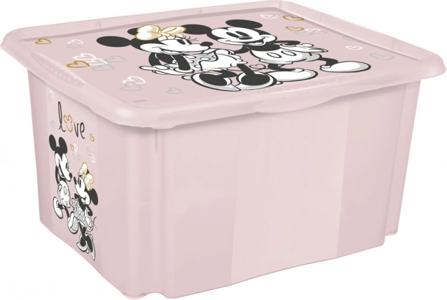 Cutie de depozitare cu capac Minnie, roz