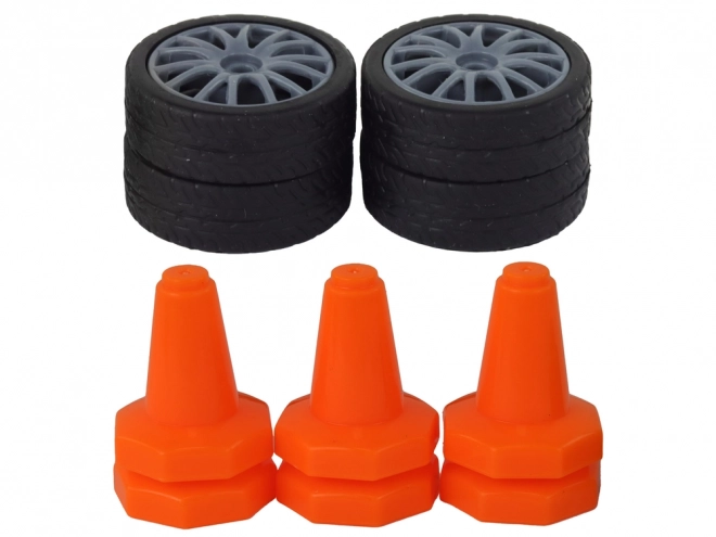 Mașină sport controlată de la distanță R/C 1:24 roți interschimbabile – Galben