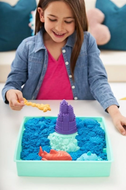 Kinetic Sand set cutie cu nisip lichid albastru