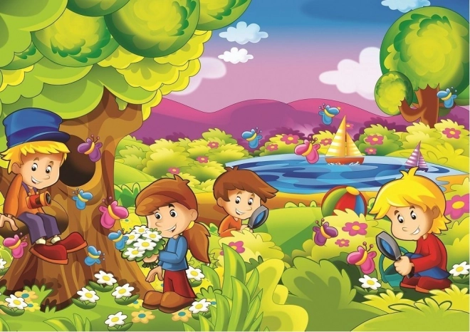 puzzle micii botaniști art puzzle 35+60 piese