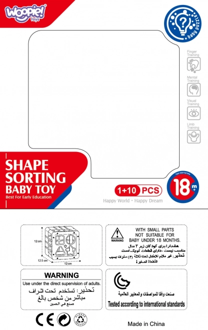 Cub senzorial WOOPIE pentru copii cu forme colorate
