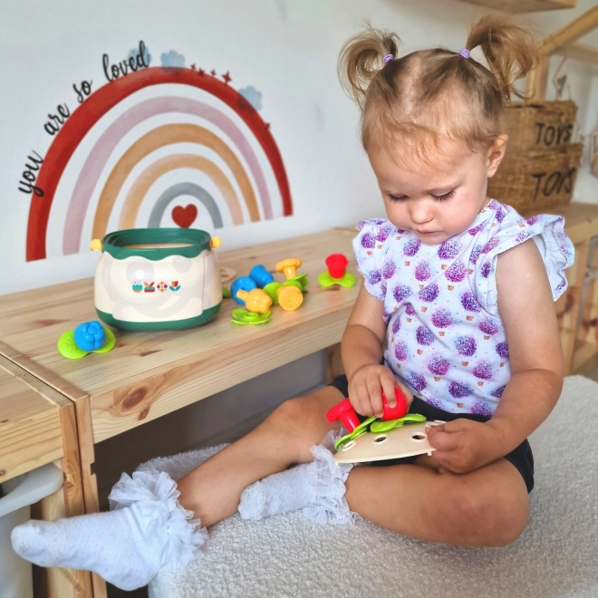 Woopie coș cu flori sorter și împletitor educativ pentru copii