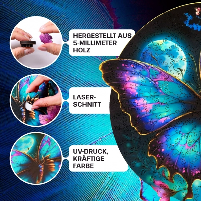 Puzzle din lemn fluture 200 piese