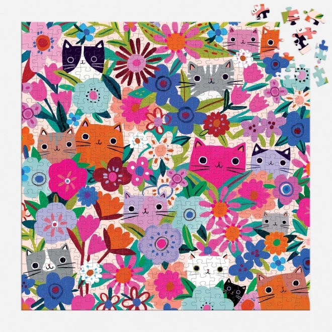 Puzzle Pisici în flori 500 de piese