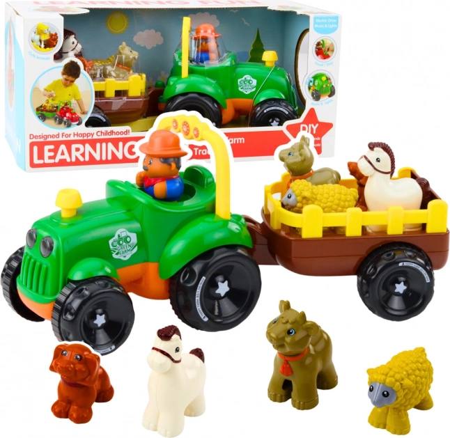 Tractor interactiv cu animăluțe