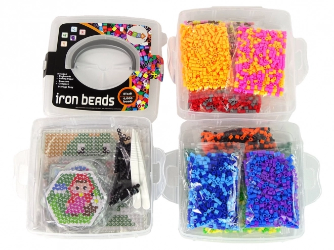Set de mărgele de călcat colorate DIY 6000 bucăți