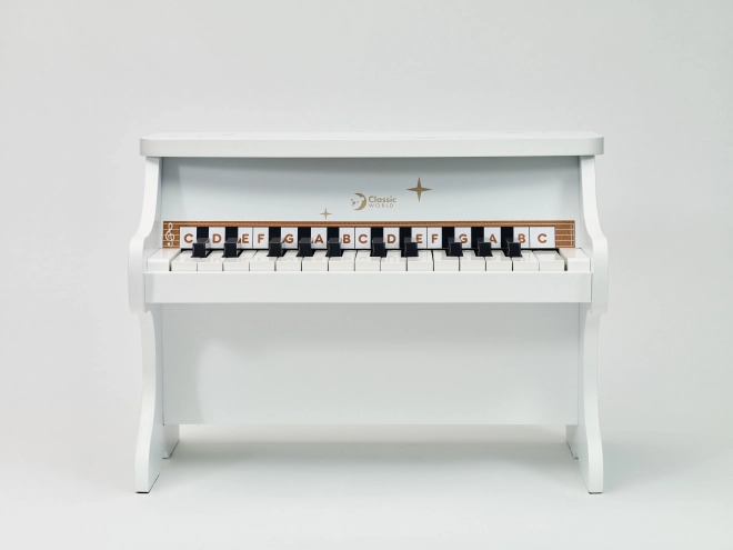 Pianină de lemn pentru copii Classic World cu carte de învățare