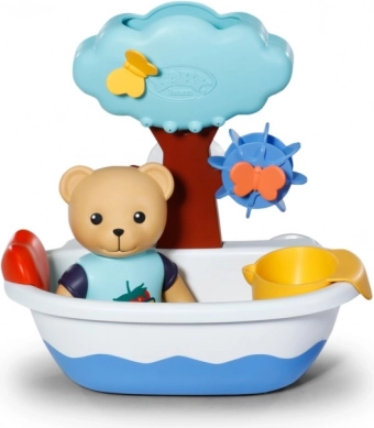 Cădiță de baie cu ursuleț teddy și roată de apă