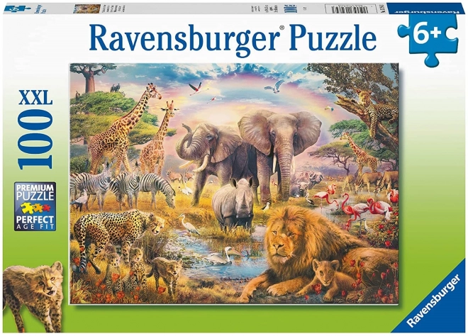 Puzzle XXL Ravensburger Savana Africană 100 Piese