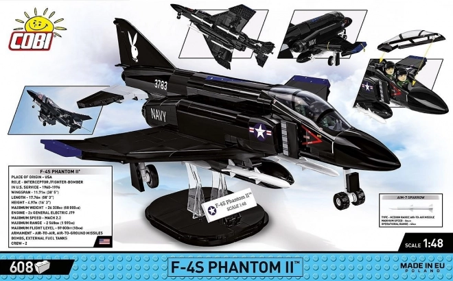 Model de construcție f-4s Phantom II din 608 piese