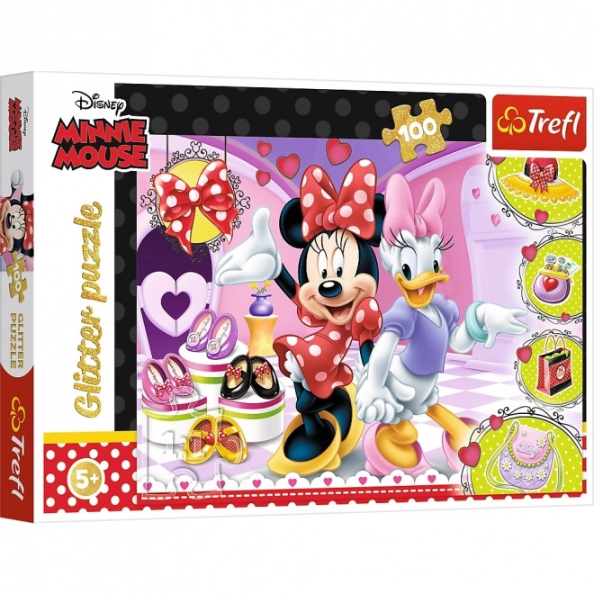 puzzle Glitter Minnie și sclipici