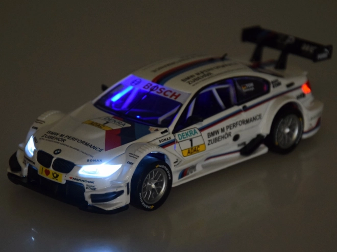 Mașină metalică sport BMW M3 DTM la scară 1:32 cu sunete și lumini