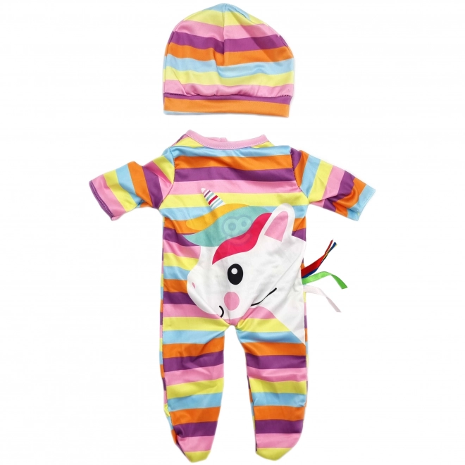 Hăinuțe de păpușă unicorn cu body și căciuliță