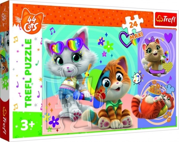 Puzzle Maxi 24 piesece cu pisici fericite