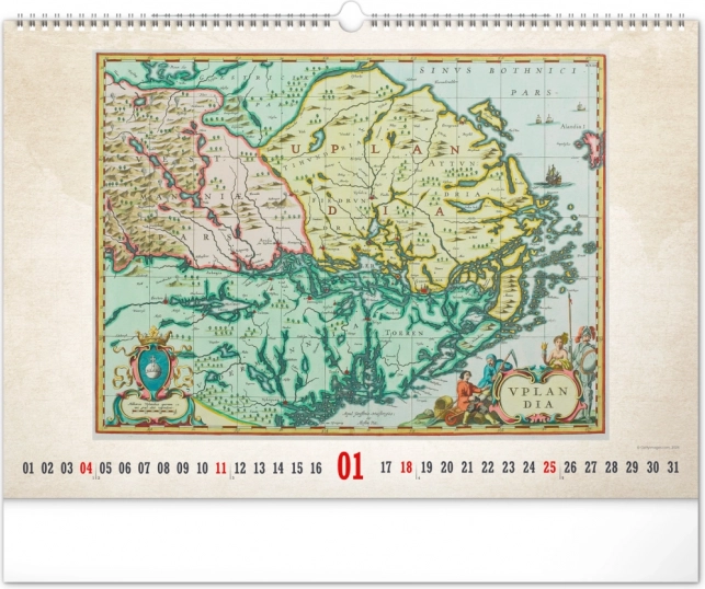 Calendar de perete Hărți vechi 2026