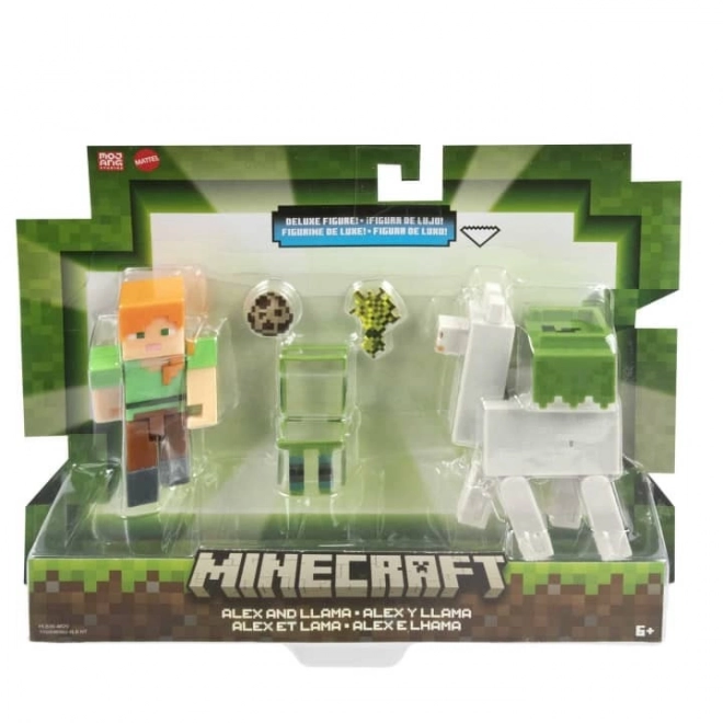 figurină Minecraft Alex și Lama