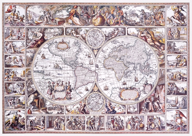 Puzzle din lemn harta descoperirilor 505 piese