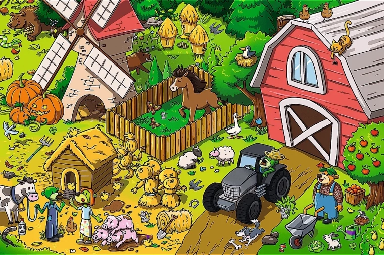Puzzle TREFLÍCI la fermă 60 piese