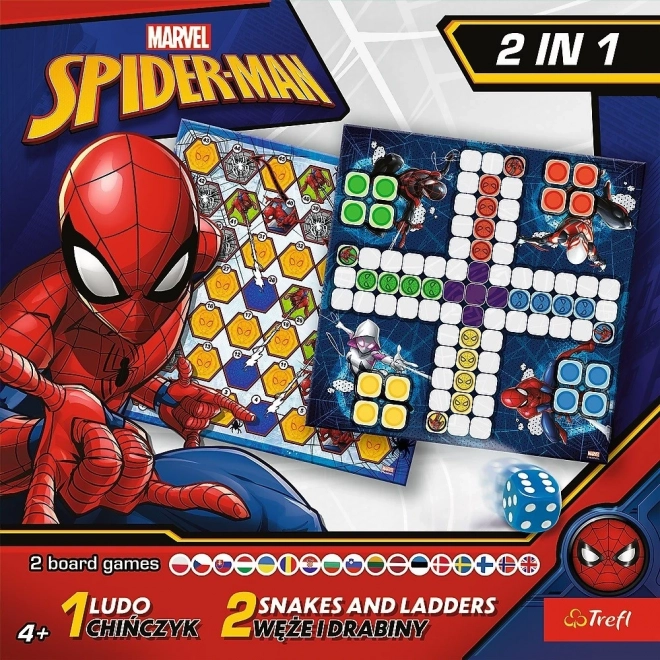 Set jocuri 2 în 1 Nu te supăra, frate! și Șerpi și scări Spider-Man