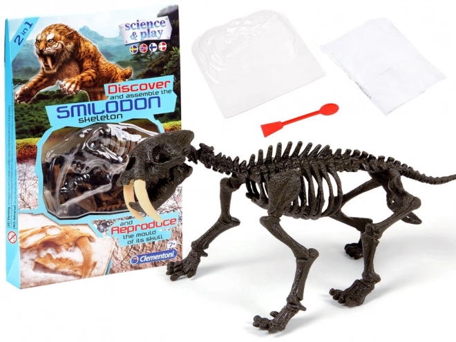 Kit de construcție schelet Smilodon Clementoni