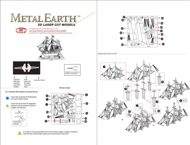 Puzzle 3D nava Golden Hind Metal Earth