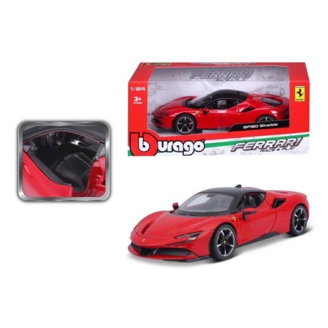 Mașina de jucărie Ferrari SF90 Stradale roșie 1:24