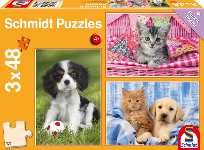 Puzzle Schmidt Animalele mele preferate 3x48 piese