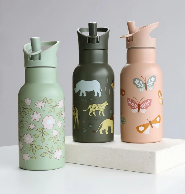 A Little Lovely Company Sticlă de băut din oțel inoxidabil 500 ml – Animale din savană