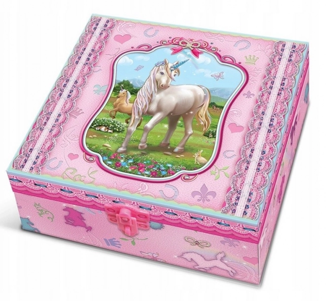 Set cu cutie decorativă cu rafturi Unicorni