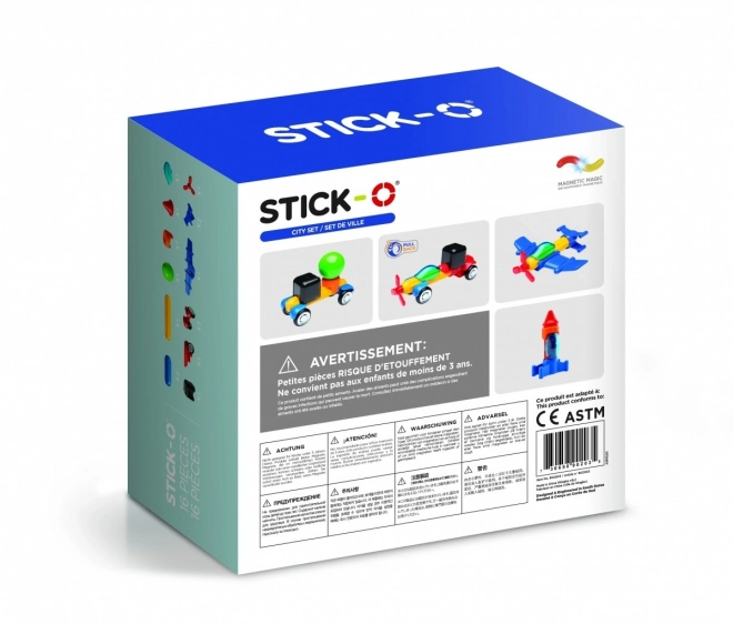 Set magnetic Sick-o pentru oraș, 16 piese