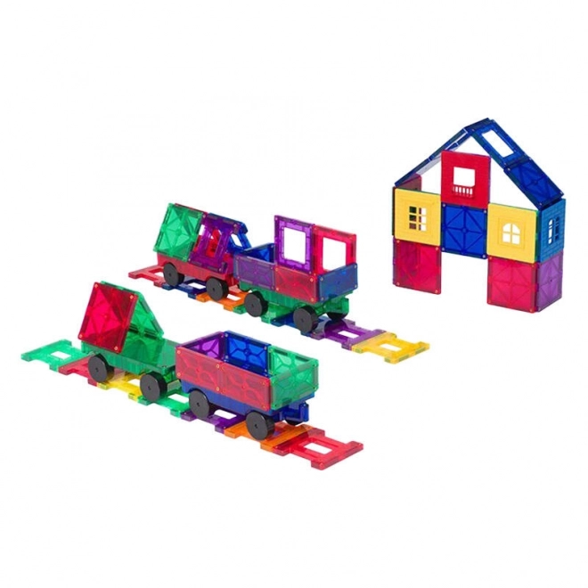 joc de construcție magnetic 3d playmags tren 50 piese