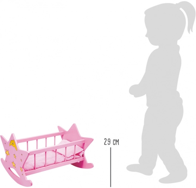 Small Foot Leagăn de lemn roz cu stea