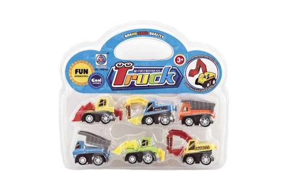 Set mini mașini de construcții 5cm, 6 buc